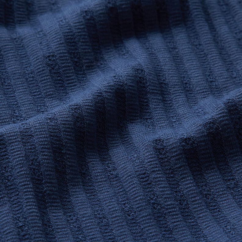 Ribjersey Enkelvoudig breipatroon – nachtblauw,  image number 2