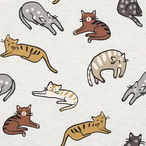 Katoenjersey Katten | Poppy Fabrics – natuur/bruin, 