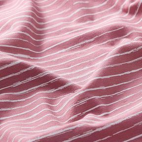 Katoenjersey Skribbel-strepen – oudroze, 