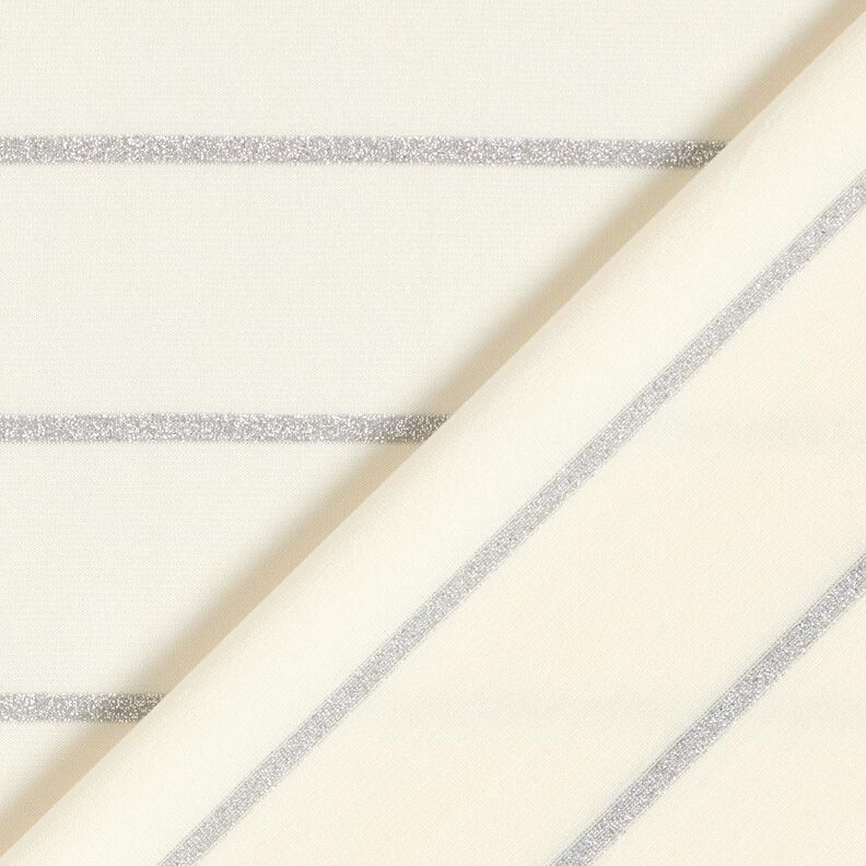 Jersey brede glitterstrepen – wit/zilver metallic, image number 5