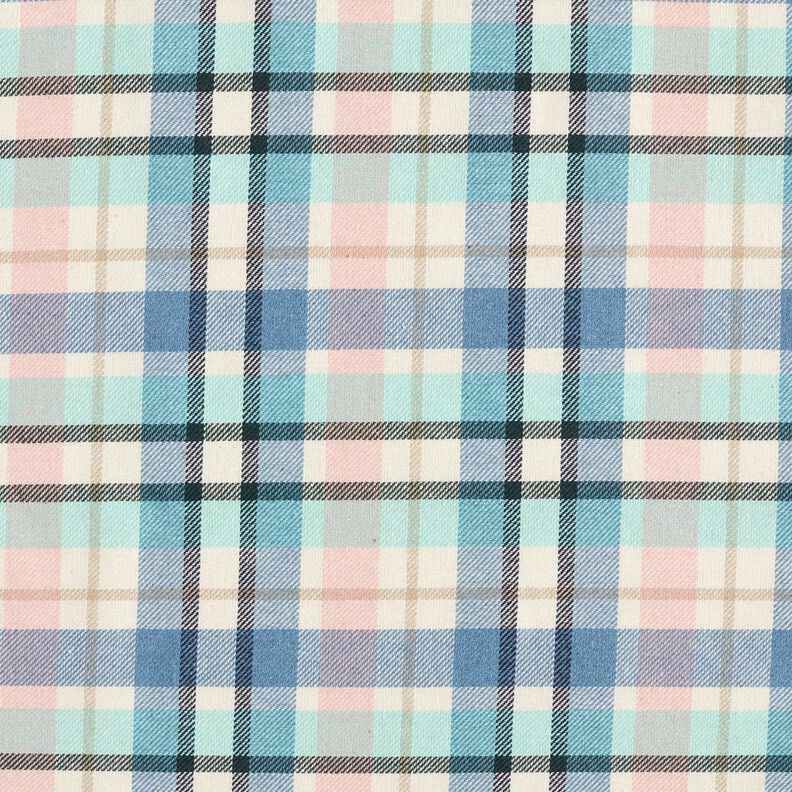 Katoenmix Keper geruit – stralend blauw/lichtroze,  image number 1
