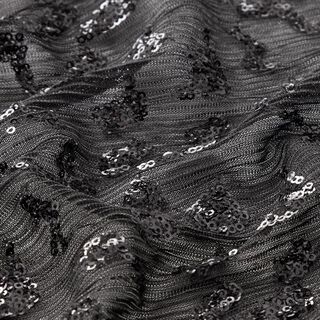 Glitter fijngebreid plissé paillettenborduursel – zwart, 