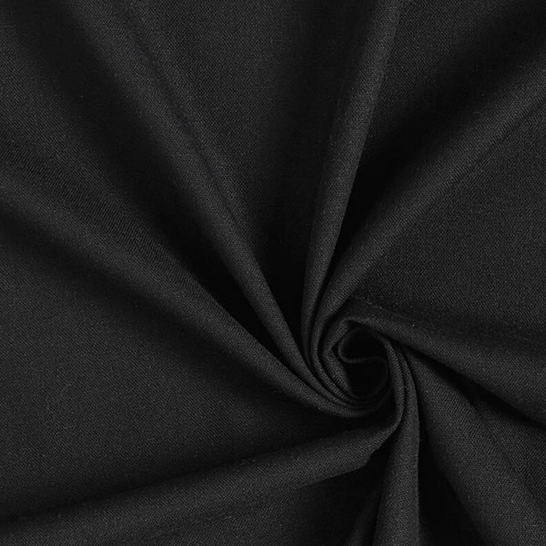 Viscose-linnen-mix Effen – zwart,  image number 1