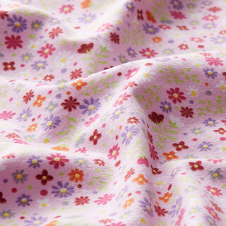 Katoenjersey Bloemenweide – roze, 