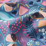 Katoenen stof Cretonne Vlinders en bloemen – blauwgrijs/pink,  thumbnail number 2