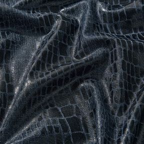 Viscose denim reptielenlook – zwart blauw, 