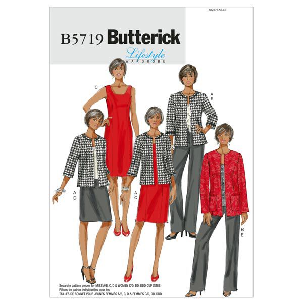 Jas|jurk|rok|broek, Butterick 5719|44 - 50, image number 1