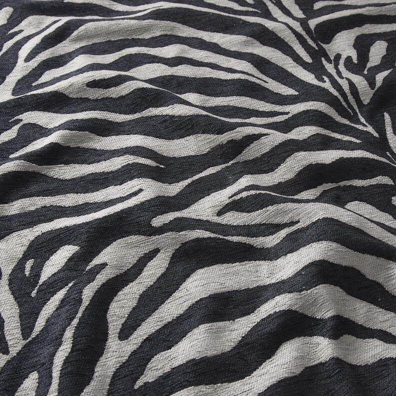 Bekledingsstof Jacquard Zebra – zwart/grijs, image number 2