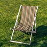 Outdoor Ligstoel stof Lengtestrepen 44 cm – donkergroen/oranje,  thumbnail number 4
