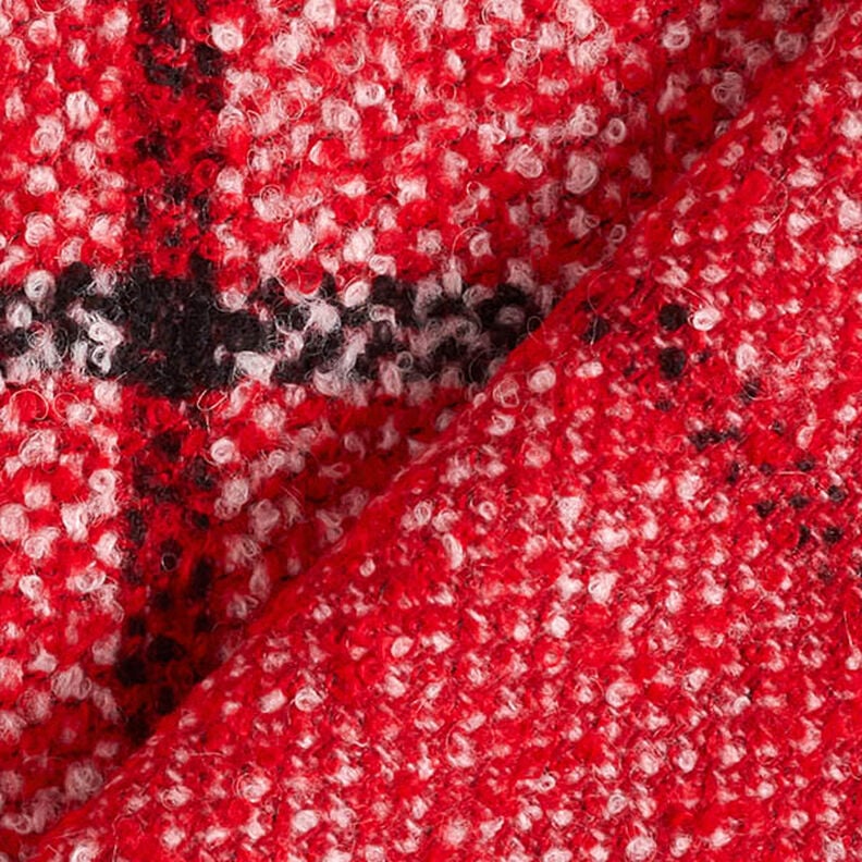 Mantel bouclé geruit – rood,  image number 4