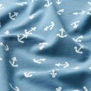 Katoenjersey Kleine ankers – lichtblauw/wit, 
