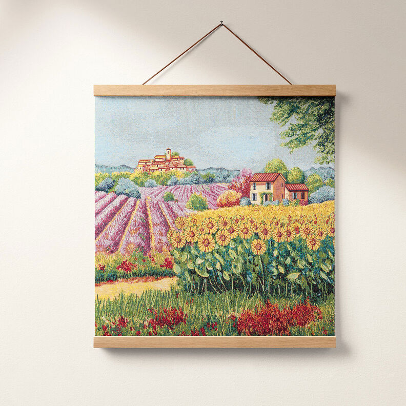 Decopaneel Gobelin bloeiend landschap – karmijnrood/lichtbeige,  image number 7