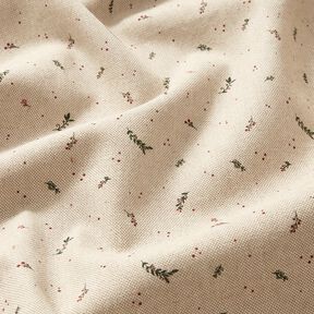 Decostof Half panama kleine winterbessen – natuur/karmijnrood, 