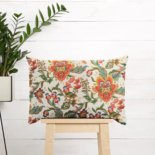 Decostof Canvas oosterse bloemenornamenten 280 cm – natuur/groen, image number 7