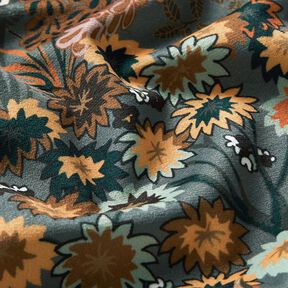Decoratiefluweel exotische planten – donkergrenen, 