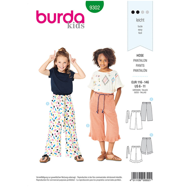 Culotte, Burda 9302 | 116 - 146,  image number 1