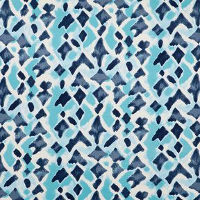 Viscosejersey Ikat-motief – hemelsblauw/nachtblauw, 