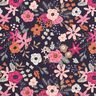 Katoenpopeline bloemenboeketten – zwart blauw/purper,  thumbnail number 1