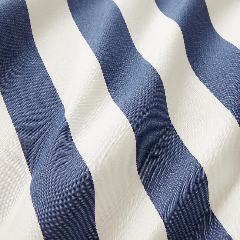 Outdoorstof Canvas Blokstrepen – indigo/ivoor,  image number 2