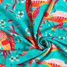 Strandkleding viscosestof pauwen en bloemen – aquablauw/intens roze,  thumbnail number 3
