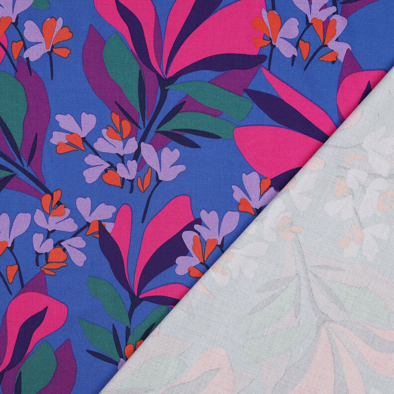 Viscosestof stretch Spring Garden | Nerida Hansen – koningsblauw/roodlila,  image number 4