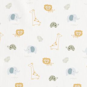 Katoenpopeline Baby jungledieren – ivoor, 