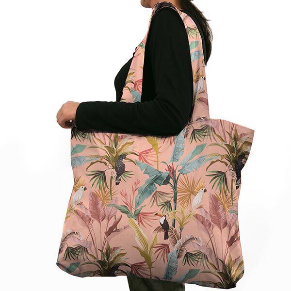 Decostof half panama papegaaien gerecycled – koraal, image number 7