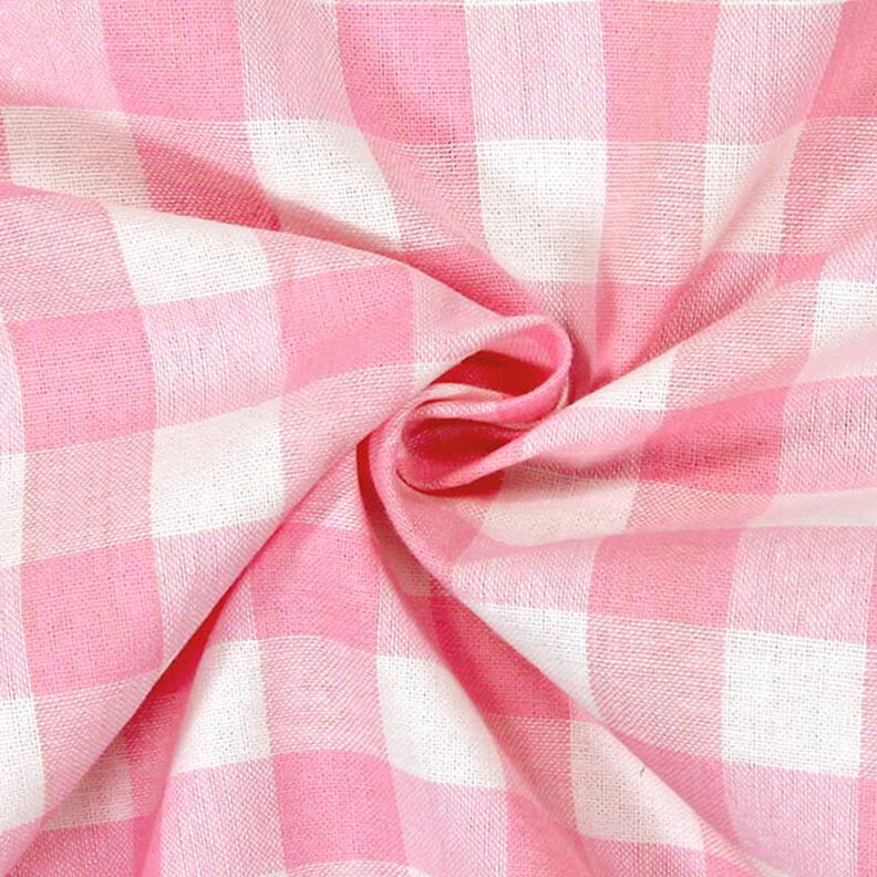 Katoenen stof Vichy ruit 1,7 cm – roze/wit,  image number 2