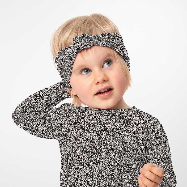 Katoenjersey Mini luipaardprint – natuur/zwart,  image number 6