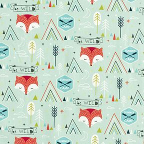 Katoenen stof Cretonne Be Wild vos – pastelgroen, 