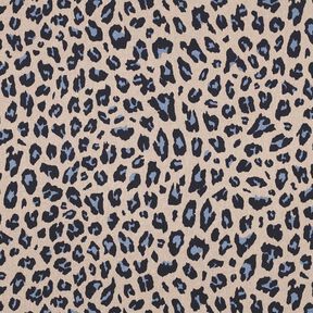 Viscose-linnen-mix Luipaardprint | Poppy Fabrics – cashew/nachtblauw, 