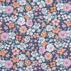 GOTS Katoenpopeline Bloemenweide | Poppy Fabrics – leigrijs, 