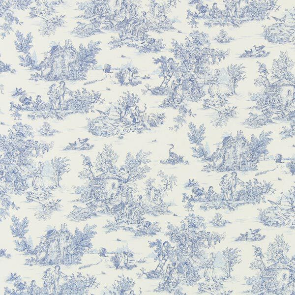 Katoenen stof Mini Pastorale 280 cm – blauw,  image number 1