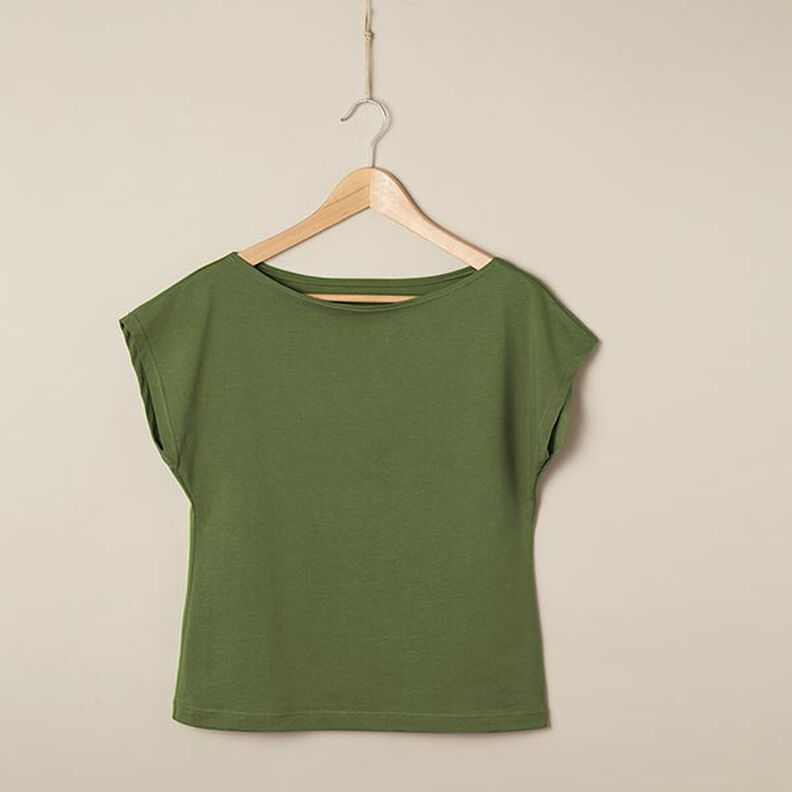 Katoenjersey medium effen – olijf,  image number 6
