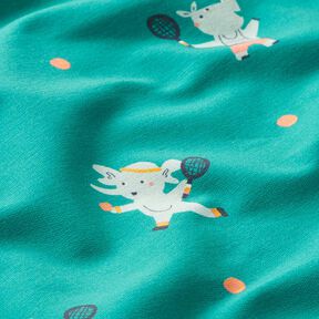 French Terry sommersweat tennis dieren | PETIT CITRON – petroleum, 