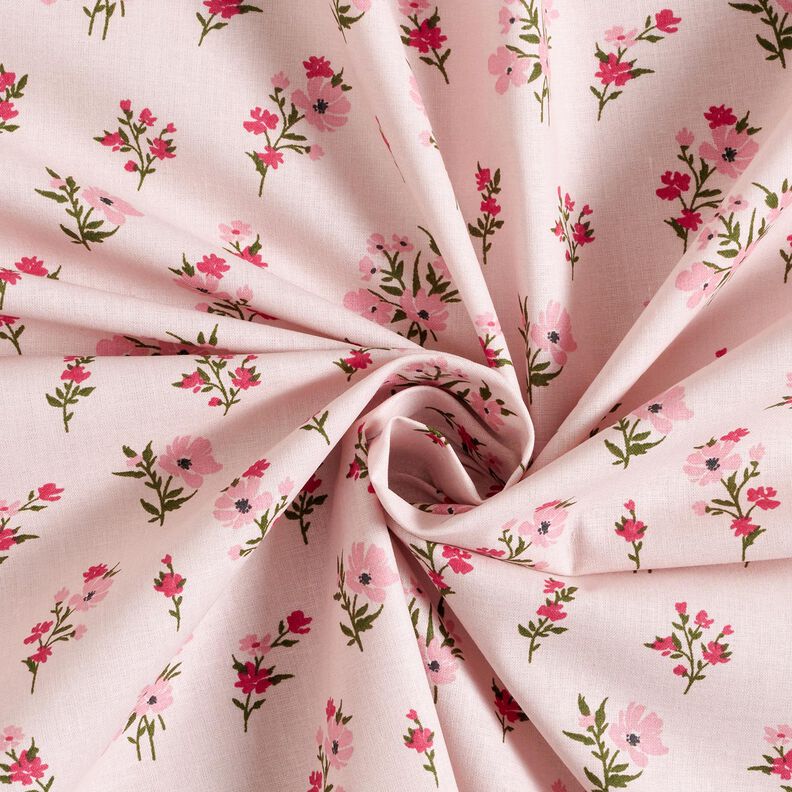 Katoenen stof Cretonne Mini-bloemen – roos/intens roze,  image number 3