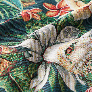 Decostof Gobelin Lotusbloemen – donkergroen, 