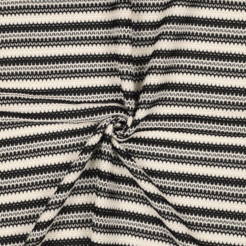 Breistof Strepen| Poppy Fabrics – zwart/ecru,  image number 3
