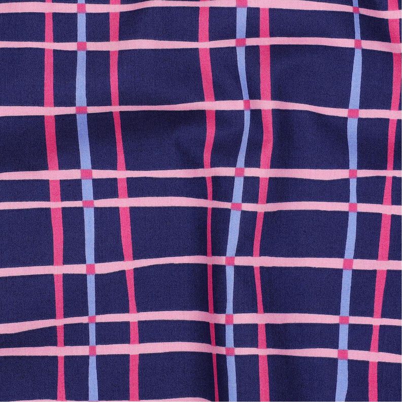Katoenpopeline golvende ruit| Poppy Fabrics – indigo/roze,  image number 2