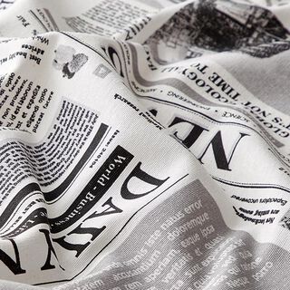 Decostof Ottomane News – wit/grijs, 