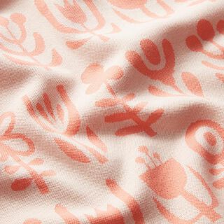 GOTS Breijacquard EVERMORE Diversity | Hamburger Liebe - Albstoffe – wit/zalm, 