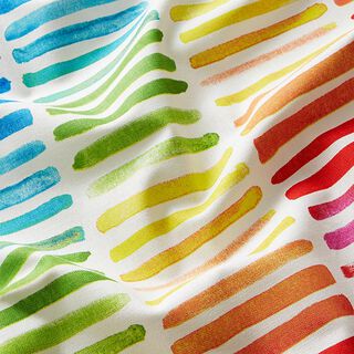 Decostof Half panama Regenboogstrepen – wit, 