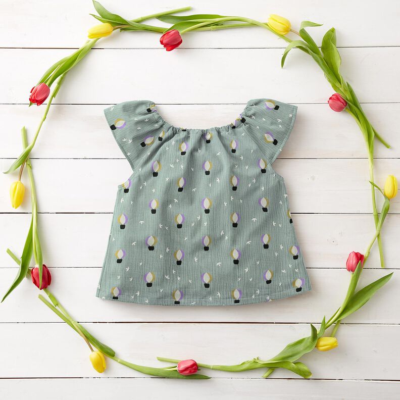 Mousseline/dubbel gehaakte stoffen Heteluchtballons | Poppy Fabrics – riet,  image number 6