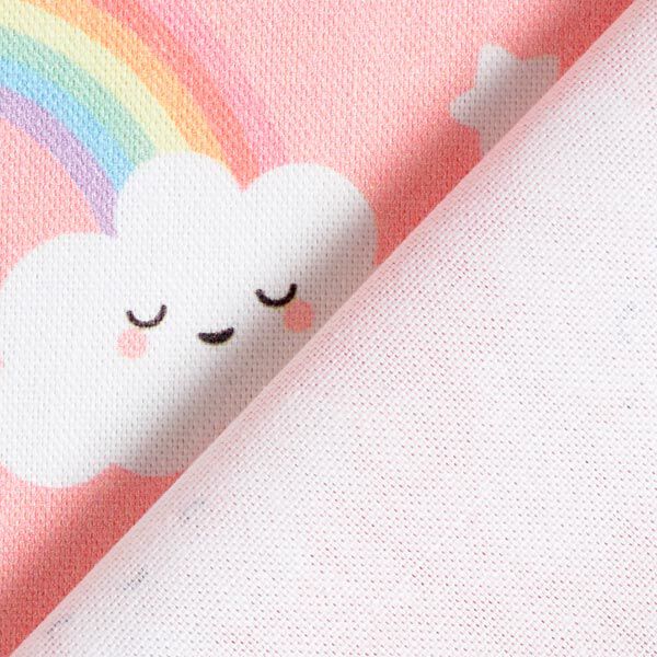 Decostof Half panama Wolken en regenboog – roze, image number 5