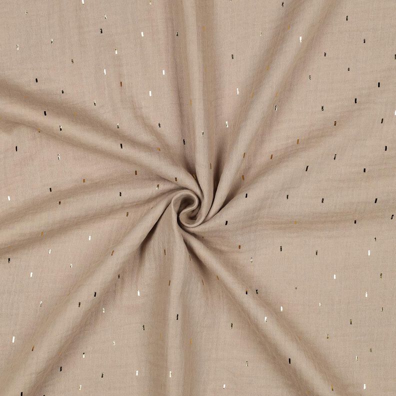 Mousseline/dubbel gehaakte stoffen Rechthoek Foliedruk | Poppy Fabrics – anemoon/goud metallic,  image number 3