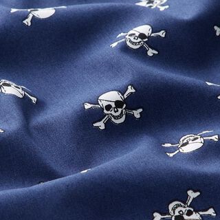 Katoenpopeline Piraten – marineblauw, 