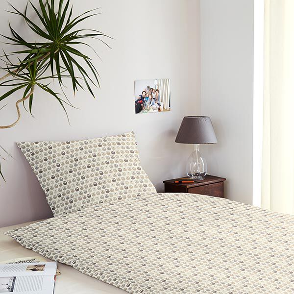 Katoenen stof cretonne
uil – creme/grijs, image number 6
