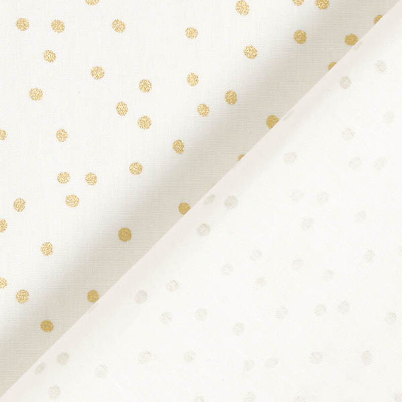 Katoenen stof Popeline fijne stippen – ecru/goud,  image number 4