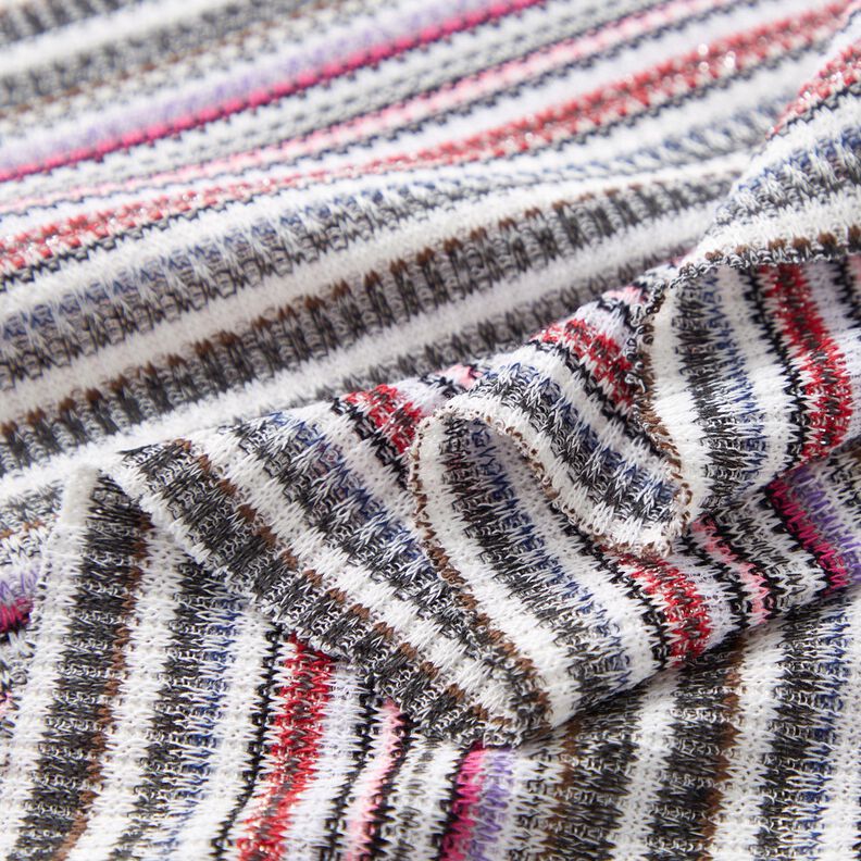 Ribgebreide horizontale strepen met glitter,  image number 3