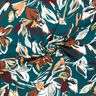 Viscosejersey moderne bloemen – petroleum/koper,  thumbnail number 3